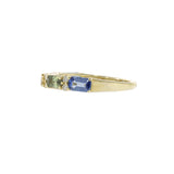 Multi-Color Sapphire and Diamond Ring in 14KT Yellow Gold