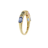 Multi-Color Sapphire and Diamond Ring in 14KT Yellow Gold