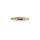 14KT Yellow Gold Ruby and Diamond Alternating Ring