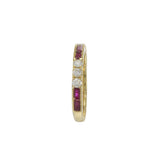 14KT Yellow Gold Ruby and Diamond Alternating Ring