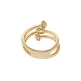 Finger Wrap Ring with Baguette and Pear Shaped Diamonds in 14K Yellow Gold