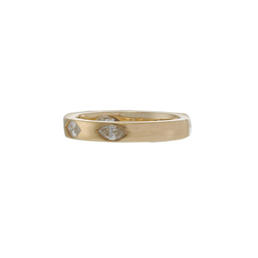 14KT Yellow Gold Scattered Marquise Diamond Band