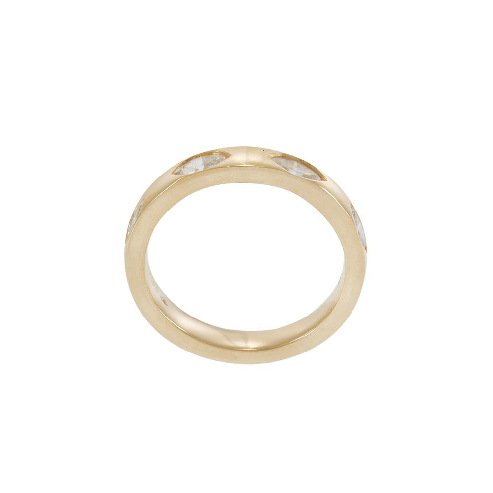 14KT Yellow Gold Scattered Marquise Diamond Band