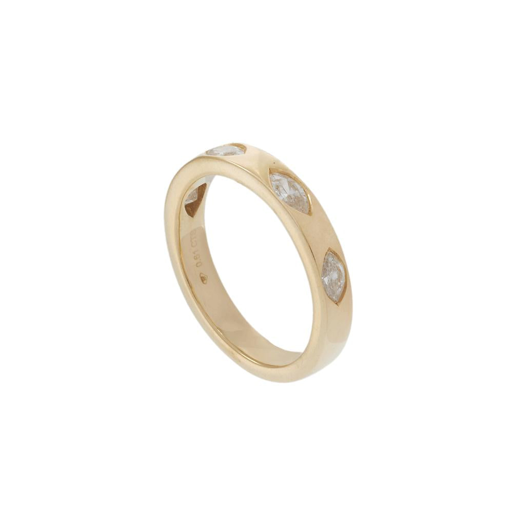 14KT Yellow Gold Scattered Marquise Diamond Band