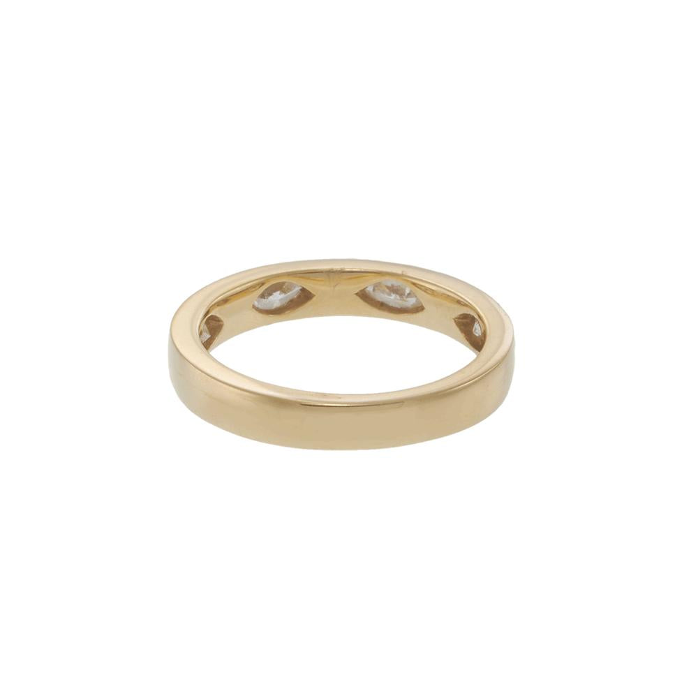 14KT Yellow Gold Scattered Marquise Diamond Band