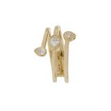 Finger Wrap Ring with Oval and Pear Shaped Diamonds in 14K Yellow Gold