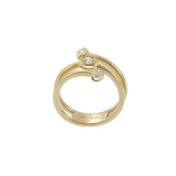 Finger Wrap Ring with Oval and Pear Shaped Diamonds in 14K Yellow Gold