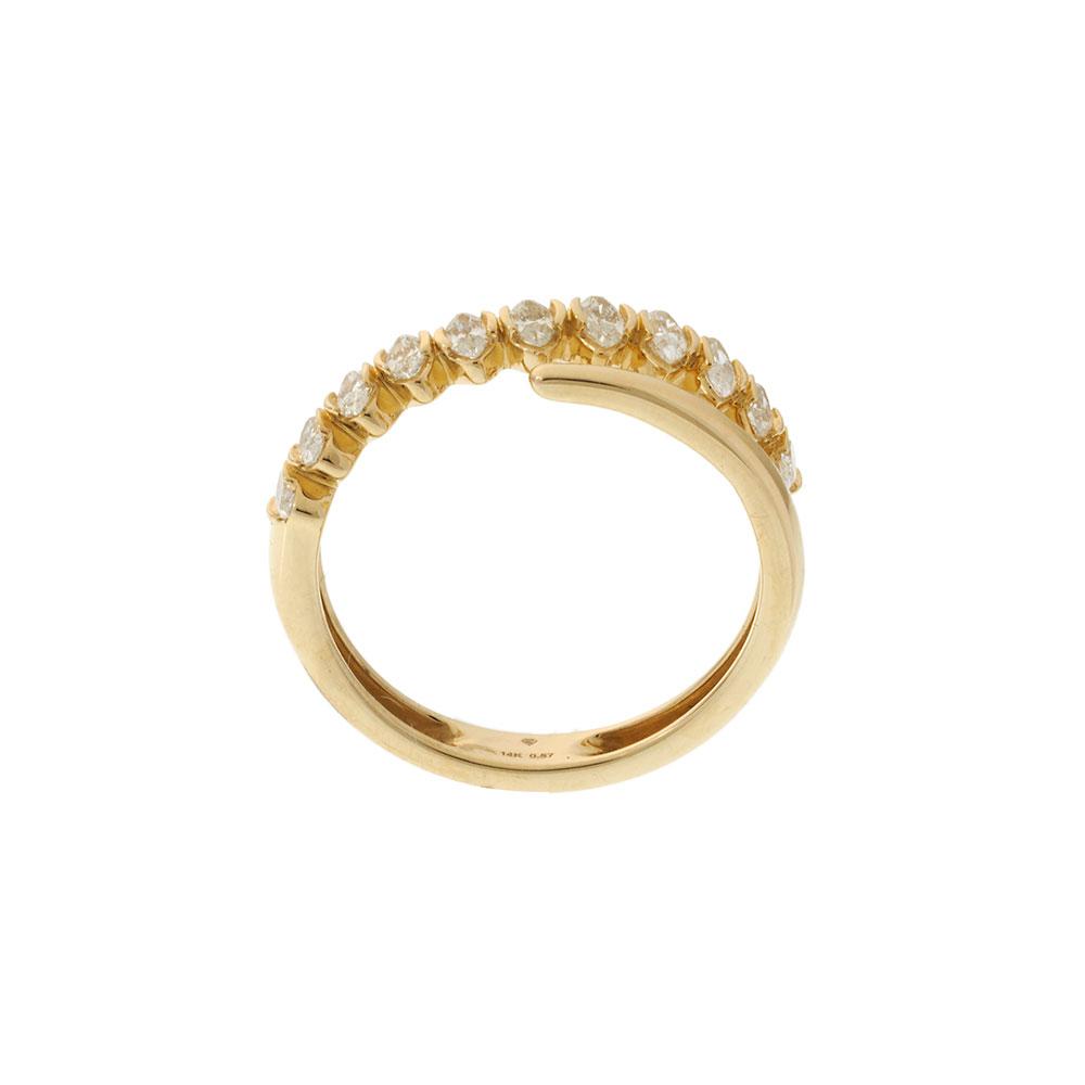 14KT Yellow Gold Marquise Diamond Finger Wrap Ring