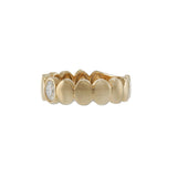 14K Yellow Gold Oval Pattern Ring with Oval Cut Diamond