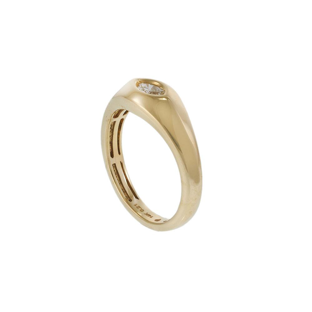 14KT Yellow Gold Marquise Cut Diamond Bezel Ring