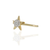 14KT Yellow Gold Diamond Starburst Cluster Ring