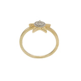 14KT Yellow Gold Diamond Starburst Cluster Ring