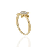 14KT Yellow Gold Diamond Starburst Cluster Ring
