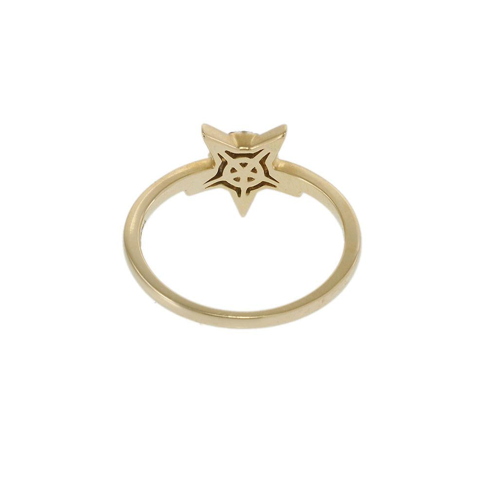 14KT Yellow Gold Diamond Starburst Cluster Ring