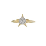 14KT Yellow Gold Diamond Starburst Cluster Ring