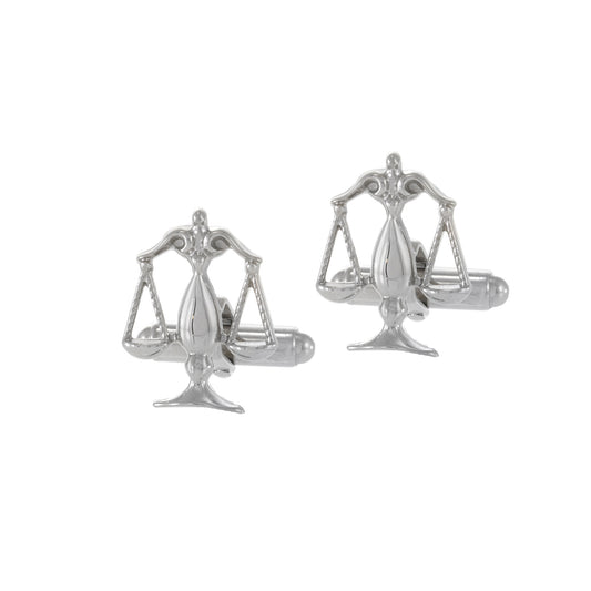 Louis Martin Sterling Sliver Scales Of Justice Cufflinks