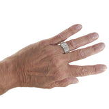 14KT White Gold Wide Diamond Band Ring
