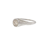 Art Deco Old European Cut Diamond Filigree Ring