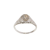 Art Deco Old European Cut Diamond Filigree Ring