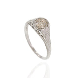 Art Deco Old European Cut Diamond Filigree Ring