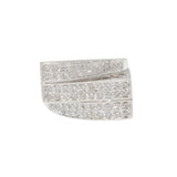 Vintage Three Row Pavé Diamond Ring in 14KT White Gold