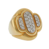 Vintage David Webb 18KT Yellow Gold Diamond Ring with Platinum Shank