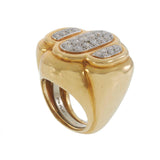 Vintage David Webb 18KT Yellow Gold Diamond Ring with Platinum Shank