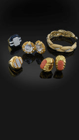 Vintage Signed David Webb Onyx and Diamond Cocktail Ring