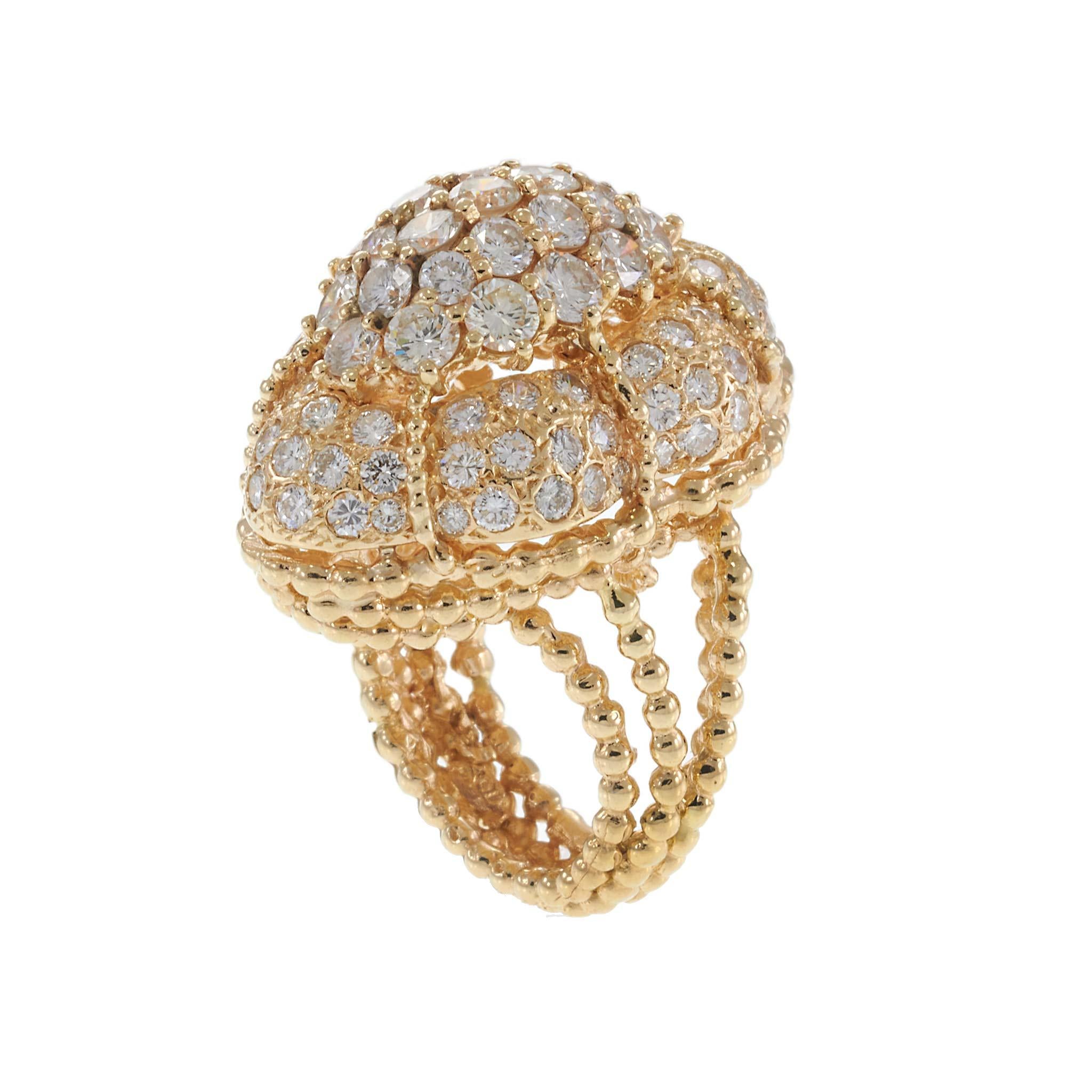 1970s Vintage Diamond Dome Cocktail Ring in 14KT Yellow Gold
