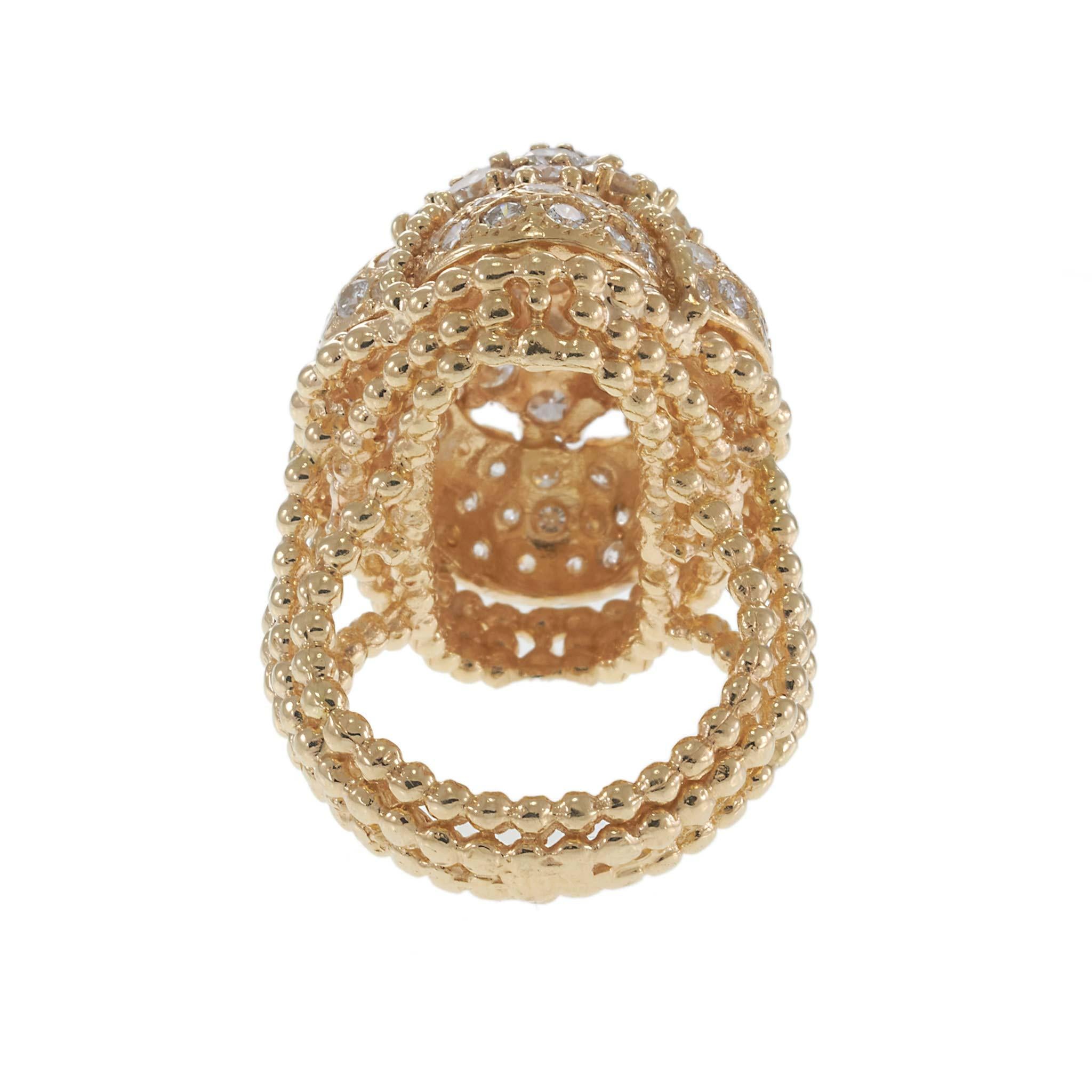 1970s Vintage Diamond Dome Cocktail Ring in 14KT Yellow Gold