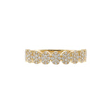 18KT Yellow Gold Pave Diamond Ovals Design Ring