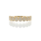 18KT Yellow Gold Pave Diamond Ovals Design Ring
