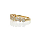 18KT Yellow Gold Pave Diamond Ovals Design Ring