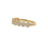 18KT Yellow Gold Pave Diamond Ovals Design Ring