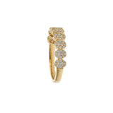 18KT Yellow Gold Pave Diamond Ovals Design Ring