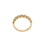 18KT Yellow Gold Pave Diamond Ovals Design Ring