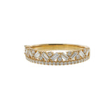 18KT Yellow Gold Round and Baguette Diamond Fancy Design Ring