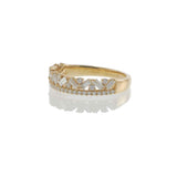 18KT Yellow Gold Round and Baguette Diamond Fancy Design Ring