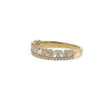 18KT Yellow Gold Round and Baguette Diamond Fancy Design Ring