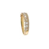 18KT Yellow Gold Round and Baguette Diamond Fancy Design Ring