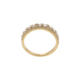 18KT Yellow Gold Round and Baguette Diamond Fancy Design Ring