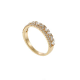 18KT Yellow Gold Round and Baguette Diamond Fancy Design Ring