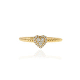 18KT Yellow Gold Diamond Heart Ring