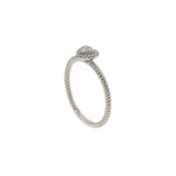 18KT White Gold Diamond Heart Ring
