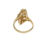 Vintage Retro 14KT Yellow Gold Marquise Diamond Cluster Ring 0.75CT