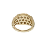 14KT Yellow Gold Diamond Scattered Teardrop Bezel Dome Ring