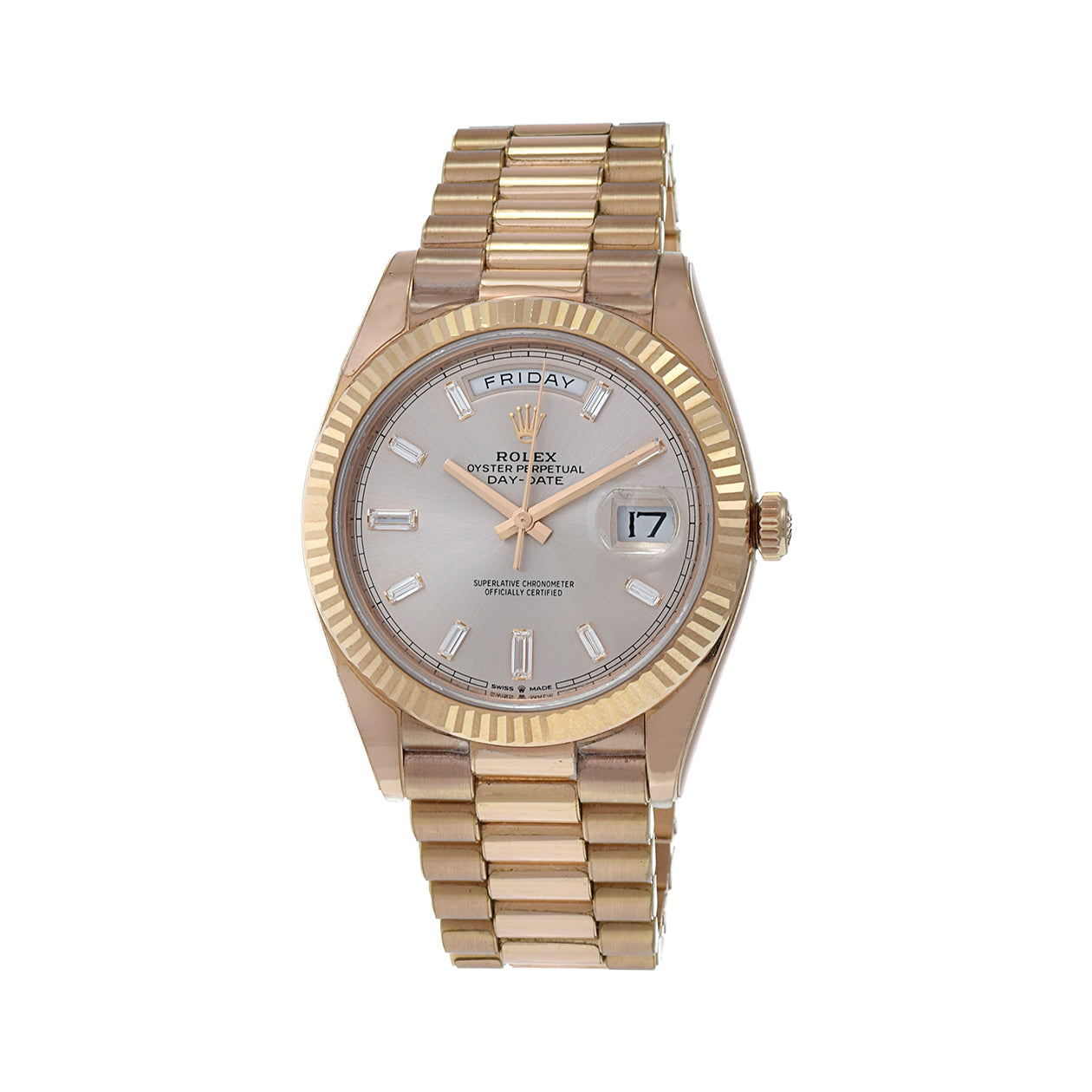 Rolex Day-Date 40 Rose Gold Sun Dust Diamond Dial 228235