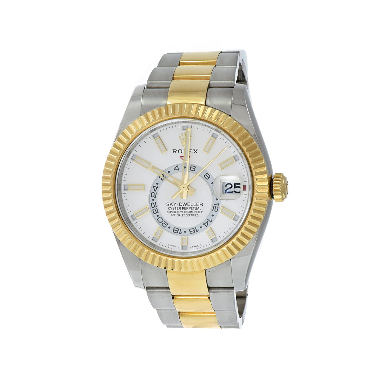 Rolex  Two-Tone Sky-Dweller 326933 White Oyster