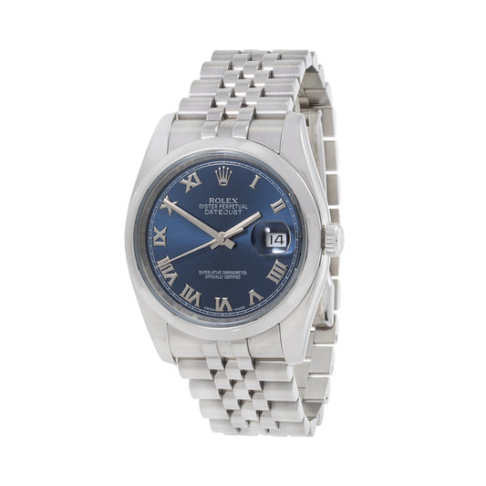Rolex Datejust 36 Blue Roman Dial Reference 116200