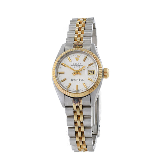 Rolex For Tiffany & Co. Lady Datejust Reference 6917 Stainless Steel and Gold
